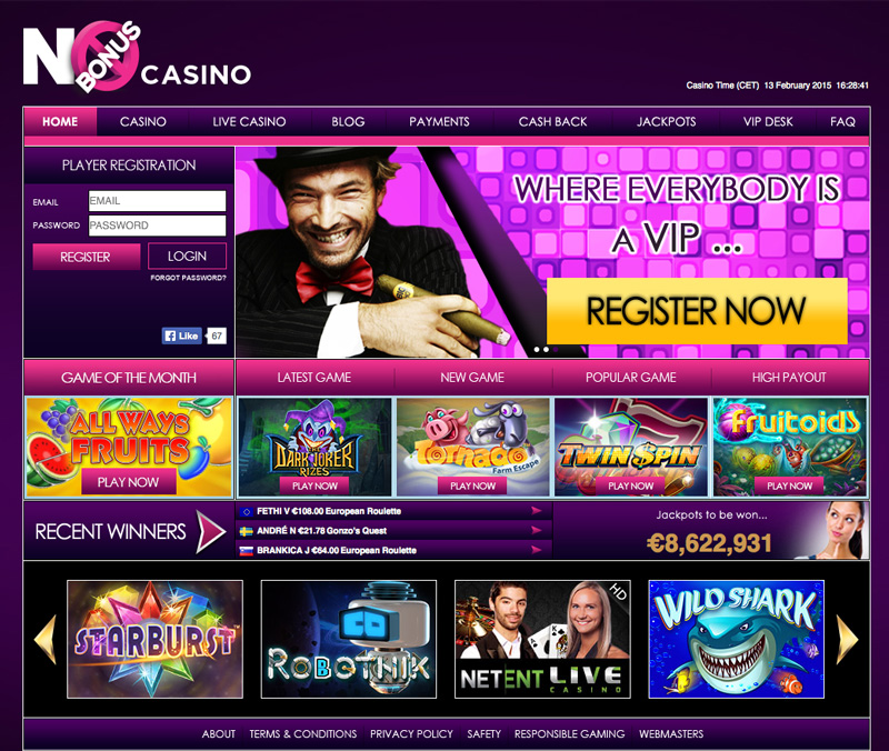 No Bonus casino screenshot No Bonus casino screenshot